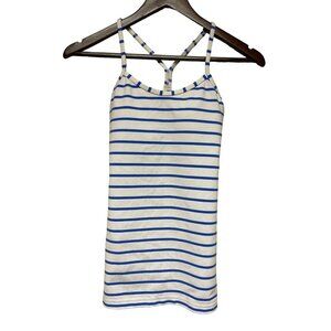 lululemon athletica Blue and White Striped Tank Top